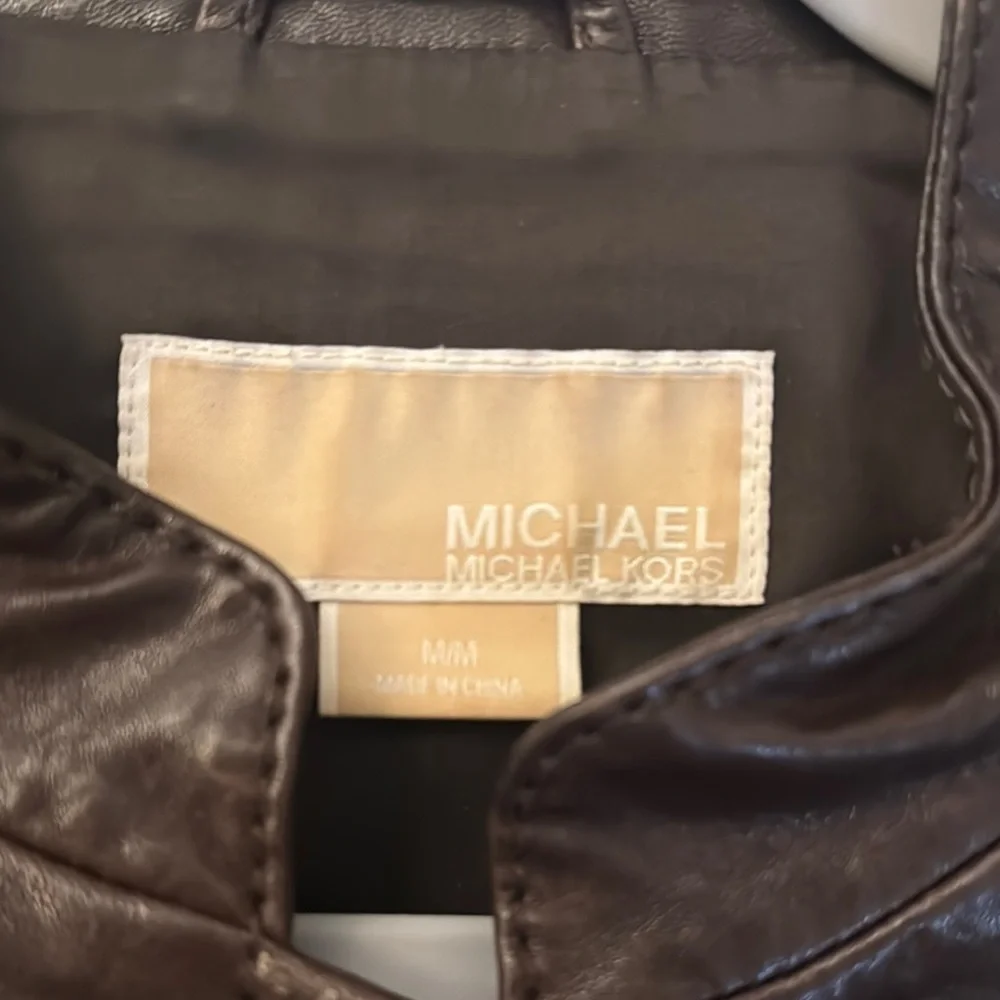 Michael Kors Vintage Brown Leather Vest - Picture 7 of 8